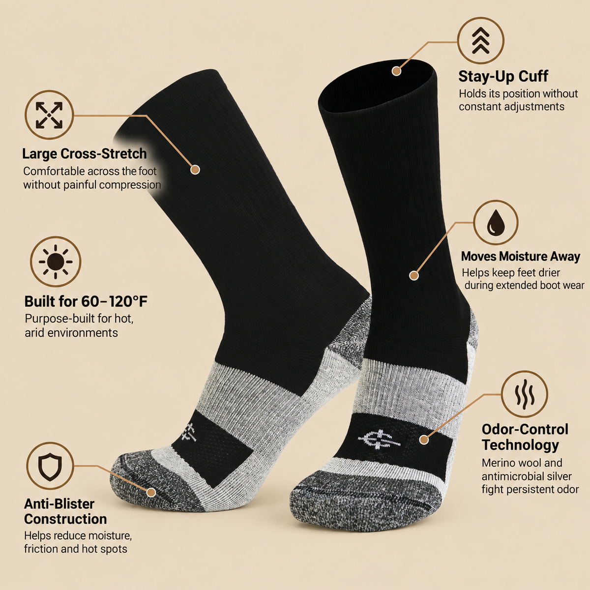 Desert Sock — Military Socks for Hot Weather